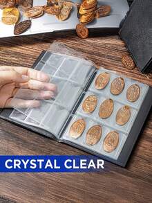 240 Pockets Coin Album - Coin Collecting Book With 10 Pages, 30x30 Mm Grid Holder For Pounds Pence Cents Dollars Nickel - Multicolor - View 1