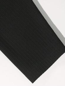 男士V领罗纹针织长袖T恤，针织面料，不起球，不易变形，休闲风格，复古绅士风，V领亨利领设计，简约设计，细节之处尽显匠心 - 黑色 - 查看 9