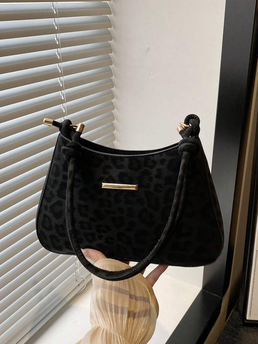 Geantă de umăr pentru femei la modă minimalistă, geantă sub braț, geantă crossbody pentru femei cu blocuri de culoare alb-negru