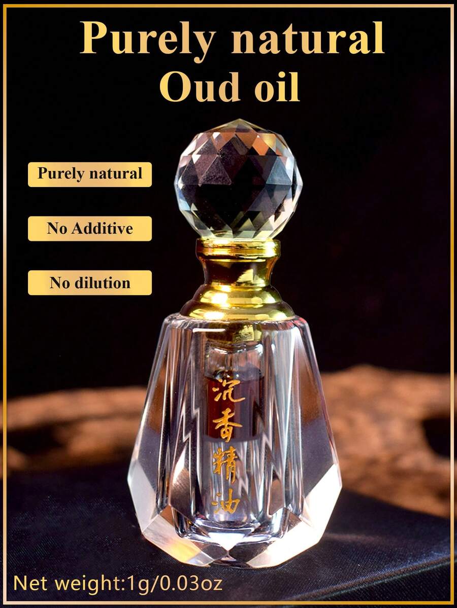 1g Agarwood Essential Oil, Indoor Aromatherapy, Long-Lasting Fragrance, Made From Premium Quality Agarwood, 100% Natural Extraction, Helps With Sleep, Air Purification, Soothes Mind And Body.