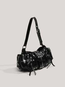 Women's Punk Style Rivet Design Corns Buckle Shoulder Bag - View 5