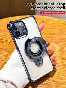 3D New Transparent Anti-Fall TPU Phone Case + Circular Dual-Ring Magnetic Holder, Suitable For IPhone 17 16, Galaxy A04E A05S A06 A12 A13 A14 A15 A16 A17 A21S A22 A23 A24 A32 A33 A34 A35 A53 A54 A73 S10 S20 S21 S22 S23 S24 S25 Ultra, Note 20, Redmi Note 7/8/9/10/11/12/13/14/15, Redmi 9/10/12/13C/14C/15C, OPPO, MOTO, Honor, HW, Realme, Reno 7
