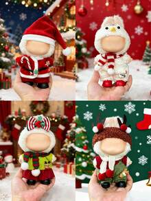 POKOJA LAND [仅服装] 拉布布圣诞服装，适合 17 厘米娃娃，可爱，角色扮演，高级，生日/节日礼物/圣诞娃娃服装套装 - 彩色 - 查看 1