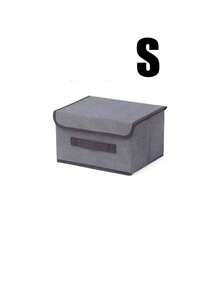 2pcs Desktop Storage Boxes, Fabric Finishing Boxes For Dormitory Clothes, Toys, Books, Snacks And Sundries, Linen Foldable Storage Containers, For Home Use - Multicolor - View 28