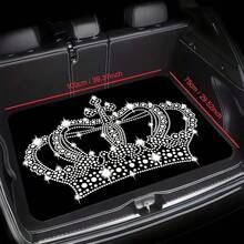 1 件 2D 皇冠图案柔软涤纶后备箱垫，适用于 SUV、轿车和卡车的汽车货物衬垫 - 情人节、父亲节、母亲节的理想礼物，非常适合圣诞节、汽车配件、汽车内饰 - 後車廂墊 - 查看 3