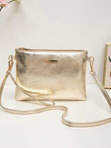 Mini Wrist Coin Purse & Cross-Body Bag, Women's Shoulder Bag, Spring/Summer New Sweet Square Bag, Wholesale, Versatile - Gold - View 7