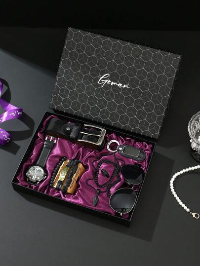 Men's Business Gift Set, Fashion Watch Suit For Anniversary, Employee, Client, Valentine's Day, Husband, Boyfriend, Back To School, Teacher's Day, Birthday, Friend