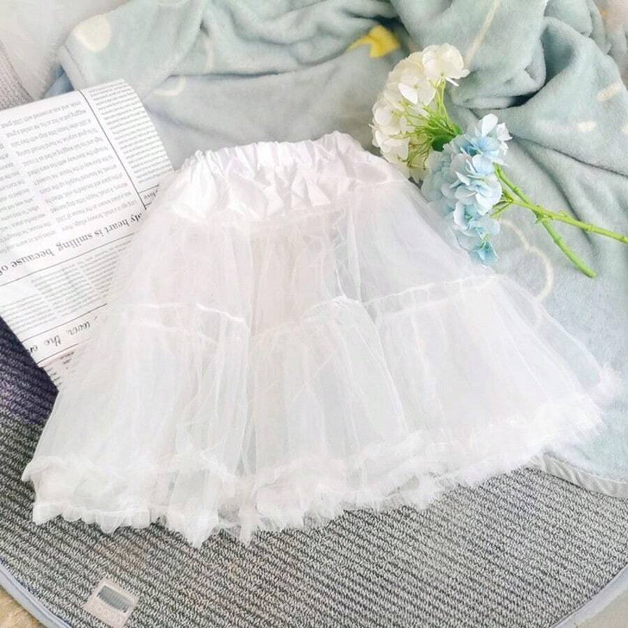 38厘米女士柔软薄纱衬裙，休闲衬裙，百褶裙，适合圣诞节、万圣节服装和儿童