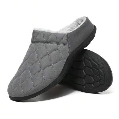 Men's Winter Thermal Lined Slip-On House Slippers