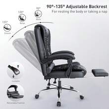 GartistGo Ergonomic Office Chair With High Backrest And Adjustable Tilt Function - Màu đen có chỗ để chân - Xem 6