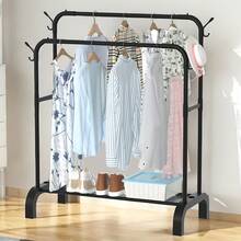 1 个双杆金属衣架，带搁板和挂钩 - 便携式多功能衣柜整理器，适用于卧室、宿舍 | 配有鞋架，非常适合家庭存储必需品、衣帽架、晾衣架、挂衣杆、落地式衣帽架 - 彩色 - 查看 5