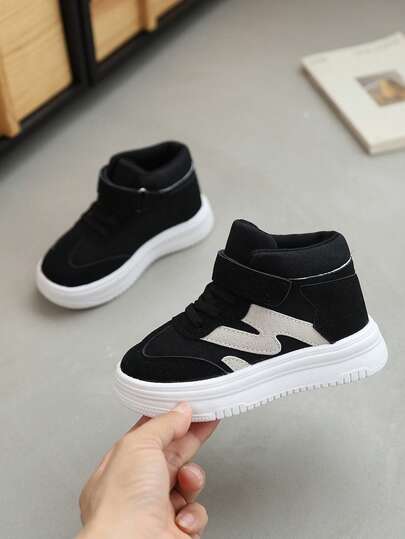 Kids High Top Sneakers, New Autumn Fashion Sports Shoes, Korean Style Boys Casual Trainers, Girls & Babies White Shoes, Infant Athletic Shoes