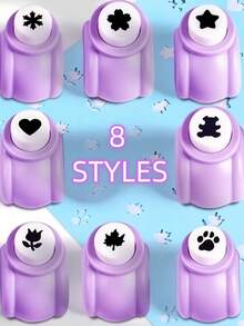 8PCS/1pc, Cute Heart-Shaped Paper Punch For DIY Handmade Art And Crafts - Multicolor - View 12