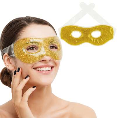 Antifaz de Gel Terapia Frío y Calor Diseño Glitter para Ojos (Pack x3 o Individual) | Alivio de Fatiga Ocular, Dolor de Cabeza y Estrés | Máscara Relajante | Spa en Casa | Sueño y Descanso Total| Colores Rosa, Dorado y Champagne Antifaz de Gel para Terapia Frío y Calor Diseño Glitter para Ojos | Spa en Casa | Descanso y Alivio Natural
