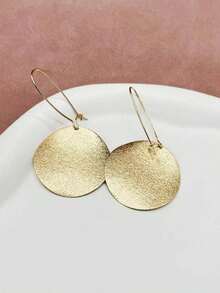 Round Drop Earrings - Gold - View 3