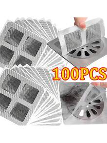 10/30/50/100pcs Drain Cover Stickers, Self-Adhesive Bathroom Hair Catcher, Sink Strainer, Kitchen Anti-Clogging Mesh - Multicolor - View 14