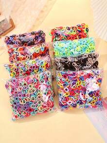 400/800pcs/Pack Baby & Toddler Mini Towel Hair Ties, High Elasticity Hair Bands Suitable For Daily And Special Occasion Hairstyles, Fashion Hair Accessories