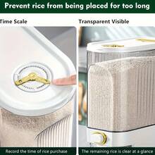 Insect-Proof And Moisture-Proof Rice Storage Container |   Large Capacity Grain Storage Jar, Kitchen Essential, Specially Designed For Storing Rice And Miscellaneous Grains - Transparent Ivory White*Large - View 2