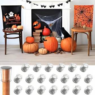 20 Silicone Polished Chair Leg Protectors, Halloween Furniture Accessories, Scratch Resistant Noise Reducing Floor Protection Pads, Easy To Install, Suitable For Hardwood Floor Protection, Suitable For Home And Office Use, Chair Foot Floor Protection Pads
