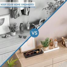 Bathroom Vanity Tray Black Decorative Tray For Counter 11.2"X 4.3" Small Wood Sink Soap Tray Holder For Kitchen Drer Countertop Decor Rec Wooden Organizer Black