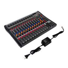 Professional Audio Mixer 48V Phantom Power With 10-Segment LED Indicators XLR/TRS Inputs For Karaoke, Conference - Black - View 4