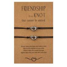 2pcs Minimalist Vintage Stainless Steel Heart Knot Braided Friendship Blessing Bracelet Set For Men