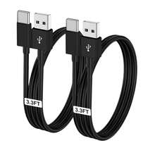 1~3 条 USB A 转 USB C 快速充电线，3 英尺/6 英尺长车载充电器 Type C 线，兼容 17 16 15 Pro/Pro Max/Plus，兼容三星 Galaxy S25 S24 S23 S22 S21 S20 S10 A55 A54 翻盖手机 - 黑色 - 查看 13