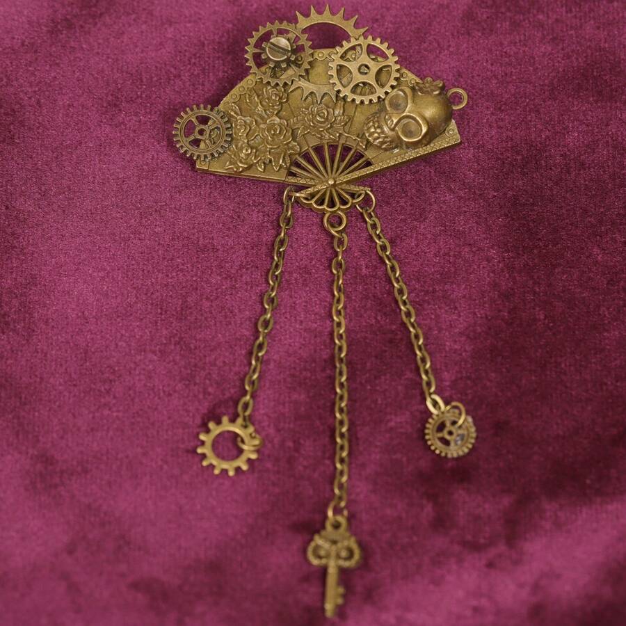 Broche aile de vitesse gothique steampunk, broche unique pour femmes, accessoires de costume de cosplay d'Halloween, accessoires de sac, accessoires de bureau, cadeau de Noël - Bronze D - Voir 1