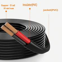 1PC 16 Gauge Wire 2 Conductor Electrical Wire, 16 AWG 1.309mm² Wire PVC Cord, 12V/24V DC Low Voltage/Copper-Clad Aluminum(CCA) 2 Wire For Automotive Wire LED Strips Lamp Lighting Marine(5M/9.2M/15.3M/30.5M)