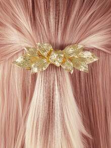 1pc Oversized Metal Leaf Spring Clip, Simple & Versatile Bowknot Hair Claw Clip For Women, Claw Clips, Hair Claws, Hair Slide, Hair Barrettes, Cute Accessories