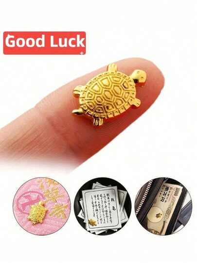 迷你金龟雕像，浅草寺，日本幸运龟，风水龟，小金龟零钱包，装饰品，办公桌装饰 - 带来好运和繁荣，最佳礼物
