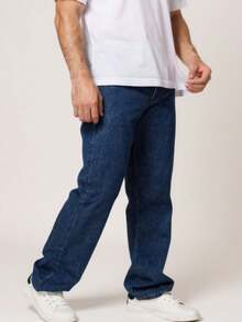 Dazzling Men's Baggy Balloon Jeans - Dark Wash - View 3