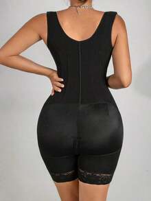 Fajas colombianas moldeadoras shapewear, control de abdomen, prenda reductora, prenda de compresión post cirugía - Negro - Ver 7