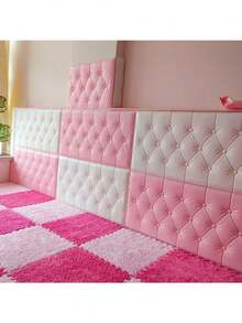 4/12pcs Self-Adhesive 3D Wall Panels - Soft, Thick, Anti-Collision, With Diamond Pattern Tatami Boards, Suitable For Bedroom And Living Room Decor, Grey And White, Wall Protection | Decorative Wall Panels | Self-Adhesive Wallpaper, Removable Wall Stickers, Home Decor, 35cm*70cm 3D Embossed Foam Wallpaper, Faux Leather Texture, Soft And Textured, Reusable And Trimmable, Bedroom Decor Background, Sound-Absorbing Thick Wall Coverage, Headboard Padding, Waterproof, Moisture-Proof, Dust-Proof And Collision-Proof Stickers - Multicolor - View 6