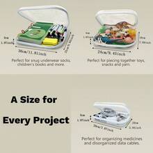 3pcs Transparent Zipper Storage Bags Set, Hard Plastic Zipper Storage Boxes, Portable Travel Organizer Containers - Multicolor - View 10