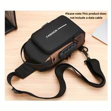 Anti-Theft Backpack, Large Capacity Adjustable Crossbody Backpack| Men's Style, Anti-Theft Combination Lock, Durable Fabric, Multi-Compartment Design, Secure Zipper Closure,  Travel Bag, A Great Your Family And Friends - Black - View 9