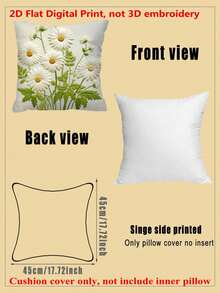 1 chiếc vỏ gối bằng polyester in họa tiết hoa oải hương, họa tiết hoa cúc in chuyển nhiệt, thích hợp cho phòng khách, ghế sofa, phòng ngủ, xe hơi, văn phòng, nhà nông thôn và các không gian trang trí nhà cửa khác. Không bao gồm ruột gối. - Màu tím - Xem 3