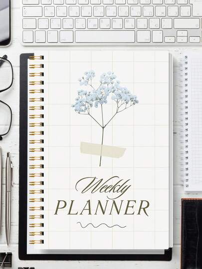 Trees A5 Weekly Planner Notebook, 52-Week Spiral Weekly Daily Planner With Weekly Focus, Goal Setting, To-Do Lists, Habit Tracker & Notes Section, Work & Home, Office Supplies,Christmas Gifts For Women