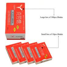 Meisha 50/100 شفرة حلاقة من الفولاذ المقاوم للصدأ لتشذيب الشعر وتنعيمه في صالون الحلاقة C0013A