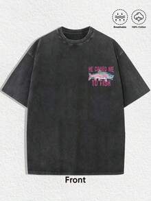 1 PCS Christian "He Called Me To Fish" Graphic Tee: Dark Washed Cotton Shirt With Bold Pink "HE CALLED ME TO FISH" Text, Colorful Fish Illustration, Biblical Reference "MATTHEW 4:19", Retro Distressed Aesthetics. Perfect For Fans Of Christian Faith, Fishing - Inspired Art, And Vintage Style, Christmas & Halloween & Thanksgiving Day & Valentine's Day & Pride & Father's Day & Easter & Mother's Day & New Year & Spring Festival, Men's Round Neck Printed Short Sleeve Casual Everyday T-Shirt, They Are Excellent Gifts For Friends And Family, 100% Cotton T-Shirts Feature, A Youthful And Fashionable Design, Graphic Tees Men, Graphic Tees Women, Cachorro Feliz, Back To School - 黑色 - 查看 2