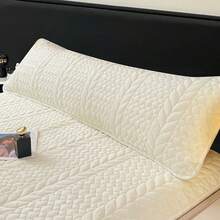 1 față de pernă din pluș cu model geometric, culoare solidă, față de pernă lungă, matlasată din catifea lapte, groasă, pentru cupluri (fără inserție de pernă), moale ca mătasea, prietenoasă cu pielea, caldă și confortabilă, lavabilă la mașină, potrivită pentru dormitor, cameră de oaspeți, cămin, se potrivește cu paturi twin, duble, queen-size, culoare solidă, cadou ideal de Crăciun