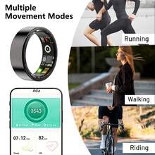 智能戒指，男女通用健身追踪器，血氧监测，血压监测，睡眠监测，计步，兼容和安卓系统，无需订阅费 - 黑色 - 查看 5