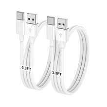 1~3 条 USB A 转 USB C 快速充电线，3 英尺/6 英尺长车载充电器 Type C 线，兼容 17 16 15 Pro/Pro Max/Plus，兼容三星 Galaxy S25 S24 S23 S22 S21 S20 S10 A55 A54 翻盖手机 - 白色 - 查看 10