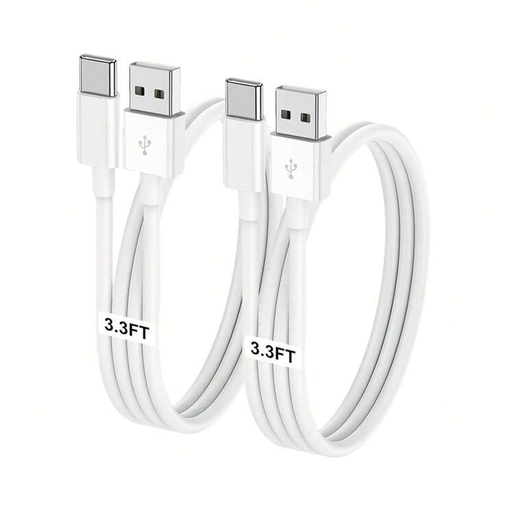 1~3pcs USB A To USB C Fast Charging Cable,Long 3FT/6FT Car Charger Type C Cable,Compatible With IPhone 17 16 15 Pro/Pro Max/Plus,Compatible WithSamsung Galaxy S25 S24 S23 S22 S21 S20 S10 A55 A54 Flip - White - View 9