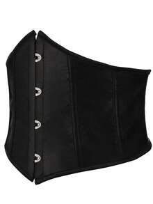 女式复古提花束腰带，瘦身束腰带，万圣节服装 - 黑色 - 查看 5