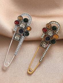 1 chiếc trâm cài áo lớn sang trọng cổ điển, thiết kế sáng tạo cá nhân hóa, kẹp quần jean/váy/quần - Nhiều màu - Xem 1