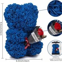 1 pieza Oso de Rosa, Oso de Peluche de Rosa Hecho a Mano en Caja de Regalo de PVC, Usado para el Día de la Madre, Navidad, San Valentín, Día de los Amigos, Aniversario y Regalos de Novia