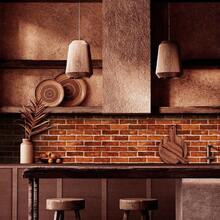 Red Brick Wallpaper Peel And Stick 17.7in X 118.1in Brick Wrapping Paper Self Adhesive Faux Stone Removable Wall Paper For Christmas Halloween Fireplace Bedroom Bathroom Decoration