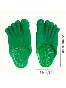 1双趣味巨型脚趾拖鞋，恶作剧逼真大脚鞋，适合赤脚穿着，绿色巨型脚拖鞋（适合鞋码38-41），角色扮演巨型脚道具，凉鞋，沙滩鞋 - 彩色 - 查看 10