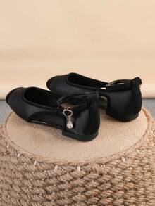 Women's Ballet Flats, Fashionable Square Toe Slip-On Soft Bottom Shoes, Versatile Flat Shoes, Black Flat Button Shoes, Size Run Large, Plus Size 35-43